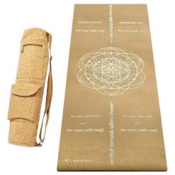 Zestaw maty do jogi z gumy i korka 5 mm + torba z korka mantra pokoju złoto. Żółte torby sportowe ACHAMANA, bez wzorów, z bawełny, duże. Za 550.00 zł.