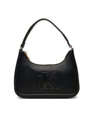Calvin Klein Torebka Bold Ck Small Shoulder Bag LV04F3230G Czarny. Czarne torebki klasyczne damskie Calvin Klein, ze skóry, bez dodatków. Za 329.99 zł.