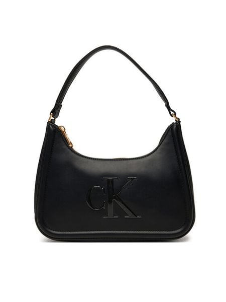 Calvin Klein Torebka Bold Ck Small Shoulder Bag LV04F3230G Czarny. Czarne torebki klasyczne damskie Calvin Klein, bez dodatków. Za 409.99 zł.
