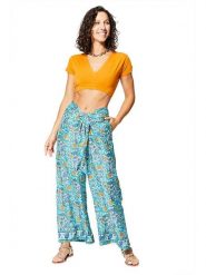 Aller Simplement Spodnie w kolorze turkusowo-pomarańczowym rozmiar: 34-40. Niebieskie spodnie materiałowe damskie Aller Simplement, bez wzorów, z materiału. Za 56.99 zł.