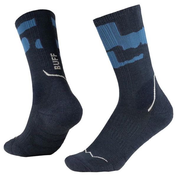 Skarpetki Buff MERINO MW CREW SOCKS MWC2. Niebieskie skarpetki damskie Buff, bez wzorów, z elastanu. Za 139.90 zł.