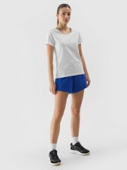 4F Spodenki dresowe damskie - niebieskie XS. Niebieskie szorty damskie 4F, bez wzorów, z bawełny. W wyprzedaży za 39.99 zł.