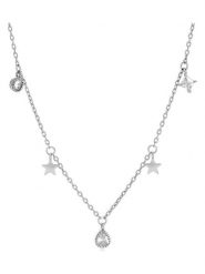 Luxenter Srebrny naszyjnik z elementami ozdobnymi rozmiar: onesize. Szare naszyjniki damskie Luxenter, z cyrkonią, srebrne. Za 113.99 zł.