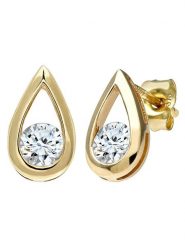 Revoni Złote kolczyki-wkrętki z diamentami rozmiar: onesize. Żółte kolczyki damskie Revoni, z diamentem, złote. Za 3,860.19 zł.