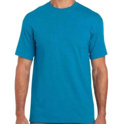 Wrzosowa Koszulka Bawełniana Dla Dorosłych Unisex. Niebieskie bluzki damskie GILDAN, xl, bez wzorów, z bawełny, bez kołnierzyka, bez ramiączek. Za 61.99 zł.
