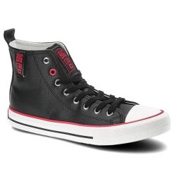 Czarne Trampki Big Star Damskie Modne Półbuty. Czarne trampki damskie Big Star, bez wzorów, ze skóry ekologicznej, bez zapięcia. Za 89.00 zł.