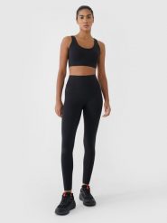 4F Legginsy treningowe szybkoschnące damskie - czarne M. Czarne legginsy damskie 4F, l, bez wzorów, z dzianiny. Za 149.99 zł.