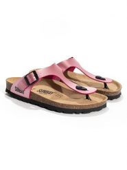 Sunbay Japonki "Camelia" w kolorze jasnoróżowym rozmiar: 42. Różowe klapki damskie Sunbay, bez wzorów, ze skóry, z otwartym noskiem, bez obcasa, bez zapięcia. Za 127.65 zł.