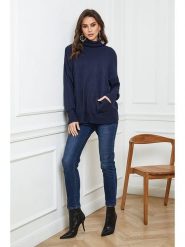 Joséfine Sweter "Vinicius" w kolorze granatowym rozmiar: L. Niebieskie golfy damskie Joséfine, l, bez wzorów, z kaszmiru, bez ramiączek. Za 208.99 zł.