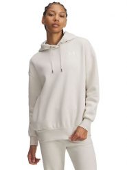Under Armour Bluza "Icon" w kolorze kremowym rozmiar: XS. Brązowe bluzy damskie Under Armour, xs, bez wzorów, z polaru, z kapturem. Za 144.24 zł.