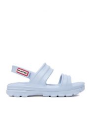 Hunter Sandały HUN8761 Niebieski. Niebieskie sandały damskie Hunter, bez wzorów, z syntetyku, bez obcasa, na płaskiej podeszwie, bez zapięcia. Za 139.99 zł.