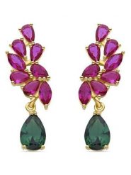 Luxenter Kolczyki-wkrętki z cyrkoniami rozmiar: onesize. Czerwone kolczyki damskie Luxenter, z cyrkonią, srebrne. Za 230.59 zł.