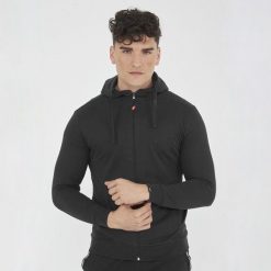 Kobieta Odzież treningowa Kurtka z czarnego elastycznego bawełny Model Maya. Czarna kurtki damskie LEGEA, xl, bez wzorów, z bawełny, bez kaptura. Za 116.00 zł.