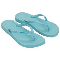 Japonki Ipanema Anat Colors Fem 82591 BD666 niebieskie. Niebieskie klapki damskie bez wzorów, z materiału, bez obcasa, bez zapięcia. Za 152.39 zł.