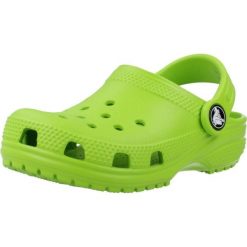 Sandały CROCS CLASSIC CLOG T Zielony. Zielone sandały damskie Crocs, bez wzorów, z materiału, bez obcasa, bez zapięcia. Za 169.99 zł.