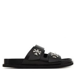 Klapki Tory Burch. Czarne klapki damskie Tory Burch, bez wzorów, bez obcasa, bez zapięcia. Za 1,359.00 zł.