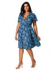 Aller Simplement Sukienka w kolorze granatowym rozmiar: 50/52. Niebieskie sukienki damskie Aller Simplement, bez wzorów, klasyczne, bez ramiączek. Za 110.29 zł.