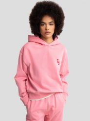 Bluza damska z haftem na piersi różowa Freja 600. Czerwone bluzy damskie Big Star, l, bez wzorów, z bawełny, z kapturem. W wyprzedaży za 99.99 zł.