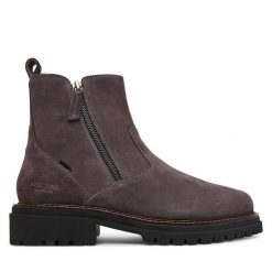 Botki Josef Seibel. Szare botki damskie Josef Seibel, bez obcasa, na płaskiej podeszwie, bez zapięcia. Za 499.99 zł.