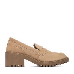 Loafersy Lasocki. Brązowe czółenka damskie Lasocki, bez wzorów, bez obcasa, na obcasie. Za 249.99 zł.