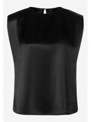 More & More Bluzka w kolorze czarnym rozmiar: 38. Czarne bluzki damskie More & More, s, bez wzorów, z wiskozy, klasyczne, bez kołnierzyka, bez ramiączek. Za 82.64 zł.