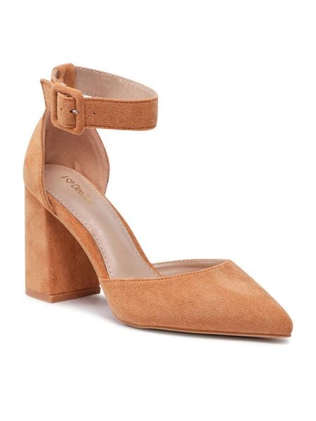 DeeZee Czółenka KL-HHK539-01 Brązowy. Brązowe czółenka damskie DeeZee, bez wzorów, z materiału, bez obcasa. Za 79.99 zł.