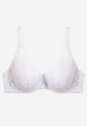 Biały Biustonosz z Usztywnionymi Miseczkami Full Cup Ozdobiony Koronką Elavi. Białe biustonosze Renee, bez wzorów, z koronki. Za 19.99 zł.