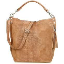 Shopperka skórzana BELTIMORE beżowa taupe W10. Brązowe torebki klasyczne damskie ze skóry, bez dodatków. Za 241.99 zł.