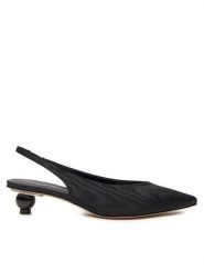 Weekend Max Mara Sandały Nadir 24255260546 Czarny. Czarne sandały damskie Weekend Max Mara, bez wzorów, z materiału, bez obcasa, na słupku, bez zapięcia. Za 1,359.00 zł.