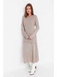 Trendyol 2-częściowy zestaw w kolorze szarym rozmiar: L. Szare swetry klasyczne damskie Trendyol, l, bez kołnierzyka. Za 121.99 zł.