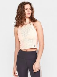 Craft Top sportowy "ADV Hit" w kolorze beżowym rozmiar: L. Brązowe koszulki sportowe damskie Craft, l, bez wzorów, z materiału, bez ramiączek, outdoorowe. Za 104.99 zł.