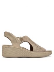 Skechers Sandały Martha Stewart: Pier-Lite - Park Path 188001/TPE Beżowy. Brązowe sandały damskie Skechers, bez wzorów, z materiału, bez obcasa, na koturnie, bez zapięcia. Za 359.99 zł.