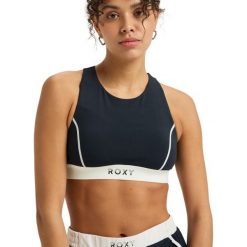 Dla Kobiety BOLD MOVES 2.0 Czarny. Czarne biustonosze sportowe damskie Roxy, bez wzorów, z elastanu. Za 215.35 zł.