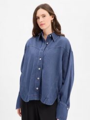 BOSS Orange Bluza Kobiety Bawełna niebieski, M. Niebieskie bluzy damskie BOSS Orange, m, bez wzorów, z bawełny, bez kaptura. Za 599.95 zł.