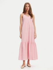United Colors Of Benetton Sukienka letnia 4SZRDV0B8 Różowy Relaxed Fit. Czerwone sukienki damskie United Colors Of Benetton, bez wzorów, z bawełny, bez ramiączek. Za 279.99 zł.