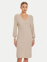 ONLY Sukienka dzianinowa Katia 15312844 Beżowy Regular Fit. Brązowe sukienki damskie Only, bez wzorów, z dzianiny, bez ramiączek. Za 159.99 zł.