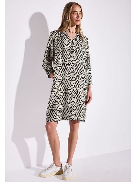 Street One Sukienka w kolorze kremowo-czarnym rozmiar: 36. Brązowe sukienki damskie Street One, bez wzorów, street, bez ramiączek. Za 144.24 zł.