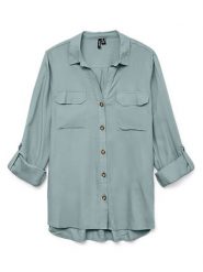 Vero Moda Koszula w kolorze zielonym rozmiar: S. Zielone koszule damskie Vero Moda, s, bez wzorów, bez kołnierzyka, bez ramiączek. Za 79.03 zł.