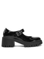 DeeZee Półbuty 8-508-2 Czarny. Czarne czółenka damskie DeeZee, bez wzorów, ze skóry, bez obcasa, na obcasie. Za 139.99 zł.