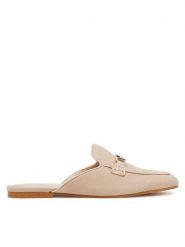 Guess Klapki FLJBOMSUE06 Beżowy. Brązowe klapki damskie Guess, z aplikacjami, ze skóry, bez obcasa, bez zapięcia. Za 319.99 zł.