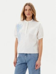 Artigli Bluzka ACBL002227 Biały Regular Fit. Białe bluzki damskie Artigli, bez wzorów, z bawełny, bez kołnierzyka, bez ramiączek. Za 219.99 zł.