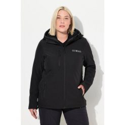 Damskie Kurtka softshell HYPRAR hydrofobowa stretch odblask. Czarne kurtki sportowe damskie Ulla Popken, plus size, bez wzorów, z elastanu, bez kaptura. W wyprzedaży za 383.99 zł.