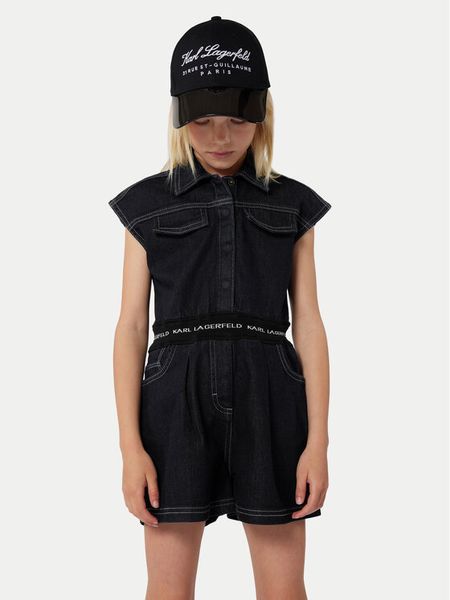 Karl Lagerfeld Kids Kombinezon Z30101 D Granatowy Regular Fit. Niebieskie sukienki dziewczęce Karl Lagerfeld Kids, bez wzorów, z bawełny, bez ramiączek. Za 360.99 zł.