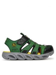 Skechers Sandały Hypno-Splash- 407070L/GNBK Zielony. Zielone sandały chłopięce Skechers, ze skóry, bez zapięcia. Za 179.99 zł.