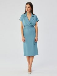 Stylove Sukienka w kolorze błękitnym rozmiar: XXL. Niebieskie sukienki damskie Stylove, bez wzorów, bez ramiączek. Za 224.99 zł.