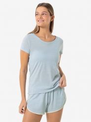 Super.natural Koszulka "Midsummer" w kolorze błękitnym rozmiar: XS. Niebieskie koszulki damskie super.natural, xs, bez wzorów, z wełny, bez kołnierzyka, bez ramiączek. Za 130.99 zł.