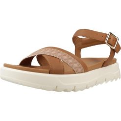 Sandały GEOX D XAND 2.1S Brązowy. Brązowe sandały damskie Geox, bez wzorów, ze skóry, bez obcasa, bez zapięcia. Za 398.99 zł.
