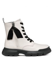 Geox Kozaki J Junette Girl J36HVG 000BC C1M9B M Écru. Kozaki dziewczęce Geox, bez wzorów, ze skóry, bez obcasa, bez zapięcia. Za 379.99 zł.