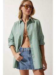 Happiness Istanbul Koszula w kolorze zielonym rozmiar: 38. Zielone koszule damskie Happiness Istanbul, bez wzorów, bez kołnierzyka, bez ramiączek. Za 60.99 zł.