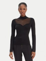 Guess Sweter W6RR45 Z4842 Czarny Regular Fit. Czarne swetry klasyczne damskie Guess, s, z syntetyku, bez kołnierzyka. Za 349.99 zł.